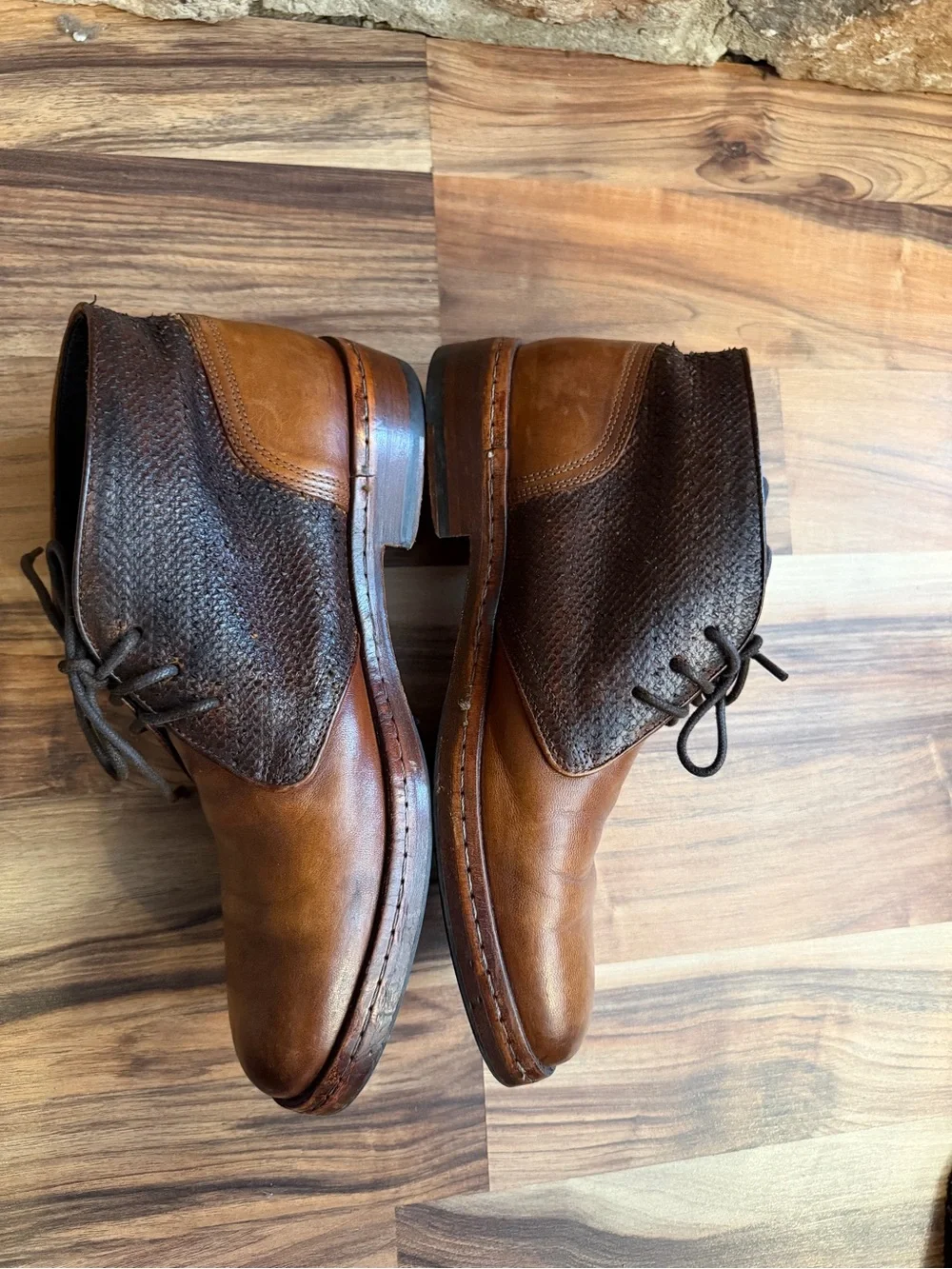Johnston And Murphy Langley Mens Mixed Brown Chukka Leather Boots Size 9